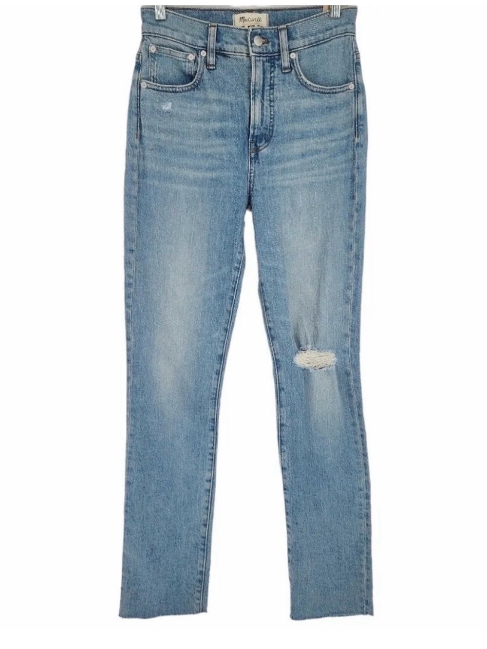 Madewell Jeans Tall Perfect Vintage In Coney Wash Destroyed Sz 25T